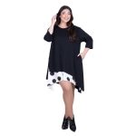 Fairyland Φόρεμα Μαύρο Γυναικείο Κοντό Με Πουά Σε Άλφα Γραμμή Ασύμμετρο All Day Free Size - FM-18893 - Image 2