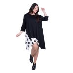 Fairyland Φόρεμα Μαύρο Γυναικείο Κοντό Με Πουά Σε Άλφα Γραμμή Ασύμμετρο All Day Free Size - FM-18893 - Image 3