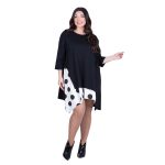 Fairyland Φόρεμα Μαύρο Γυναικείο Κοντό Με Πουά Σε Άλφα Γραμμή Ασύμμετρο All Day Free Size - FM-18893 - Image 4