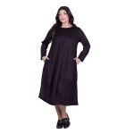 Fairyland Φόρεμα Δαμασκηνί Γυναικείο Midi Εβαζέ Με Τσέπες All Day Free Size - FM-20863-DA - Image 4