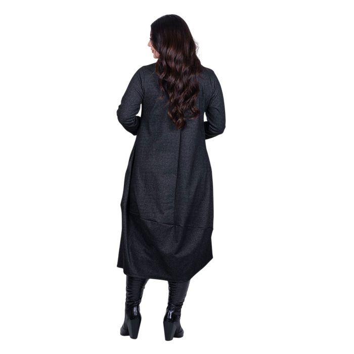 Fairyland Φόρεμα Γκρι Γυναικείο Midi Εβαζέ Με Τσέπες All Day Free Size - FM-20863-GR - Image 4