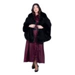 Fairyland Κάπα Μαύρη Γυναικεία Με Οικολογική Γούνα All Day Free Size - FM-30985-BC - Image 2