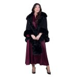 Fairyland Κάπα Μαύρη Γυναικεία Με Οικολογική Γούνα All Day Free Size - FM-30985-BC - Image 8