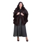 Fairyland Κάπα Dark Chocolate Γυναικεία Με Οικολογική Γούνα All Day Free Size - FM-30985-DR - Image 4