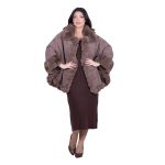 Fairyland Κάπα Καφέ Γυναικεία Με Οικολογική Γούνα All Day Free Size - FM-30985-ΒR