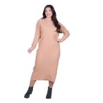 Fairyland Φόρεμα Μπεζ Γυναικείο Πλεκτό Μidi Με Ντεκολτέ Casual All Day Free Size - FM-70068-BG