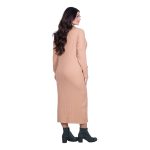 Fairyland Φόρεμα Μπεζ Γυναικείο Πλεκτό Μidi Με Ντεκολτέ Casual All Day Free Size - FM-70068-BG - Image 4