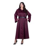 Fairyland Φόρεμα Μπορντό Γυναικείο Σατινέ Με Κουμπιά Μακρύ Άλφα Γραμμή All Day Free Size - FM-7275