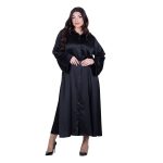 Fairyland Φόρεμα Μαύρο Γυναικείο Σατινέ Με Κουμπιά Μακρύ Άλφα Γραμμή All Day Free Size - FM-7275-BC