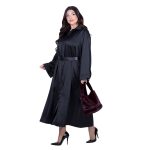 Fairyland Φόρεμα Μαύρο Γυναικείο Σατινέ Με Κουμπιά Μακρύ Άλφα Γραμμή All Day Free Size - FM-7275-BC - Image 2