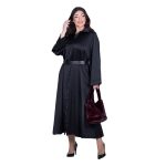 Fairyland Φόρεμα Μαύρο Γυναικείο Σατινέ Με Κουμπιά Μακρύ Άλφα Γραμμή All Day Free Size - FM-7275-BC - Image 5