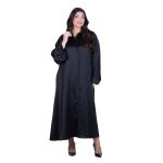 Fairyland Φόρεμα Μαύρο Γυναικείο Σατινέ Με Κουμπιά Μακρύ Άλφα Γραμμή All Day Free Size - FM-7275-BC - Image 8