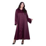 Fairyland Φόρεμα Μπορντό Γυναικείο Σατινέ Με Κουμπιά Μακρύ Άλφα Γραμμή All Day Free Size - FM-7275 - Image 4