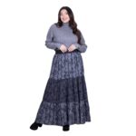 Platinum Φούστα Γκρι Με Μαύρο Γυναικεία Maxi Boho Με Λαστιχο All Day Free Size - FS-2211-B - Image 3
