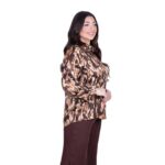 Platinum Πουκάμισο Γήινο Με Animal Print Γυναικείο Mακρυμάνικο All Day Free Size – FS5268-1 - Image 2