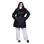 Gomore Ημίπαλτο Ανθρακί Γυναικείο Γούνινο Οικολογικό Με Κουκούλα Double Face All Day - GM-24415-BC - Image 6