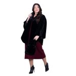 Gomore Κάπα Μαύρη Γούνινη Γυναικεία Οικολογική Με Φόδρα All Day - GM-24499-BC - Image 2