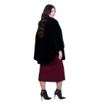 Gomore Κάπα Μαύρη Γούνινη Γυναικεία Οικολογική Με Φόδρα All Day - GM-24499-BC - Image 4