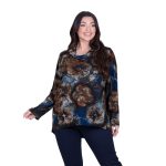 Gomore Μπλούζα Μπλε Γυναικεία Ανάγλυφη Με Ξεχειλωτό Γιακά Μακρυμάνικη Ασύμμετρη All Day - GM-24959-BL