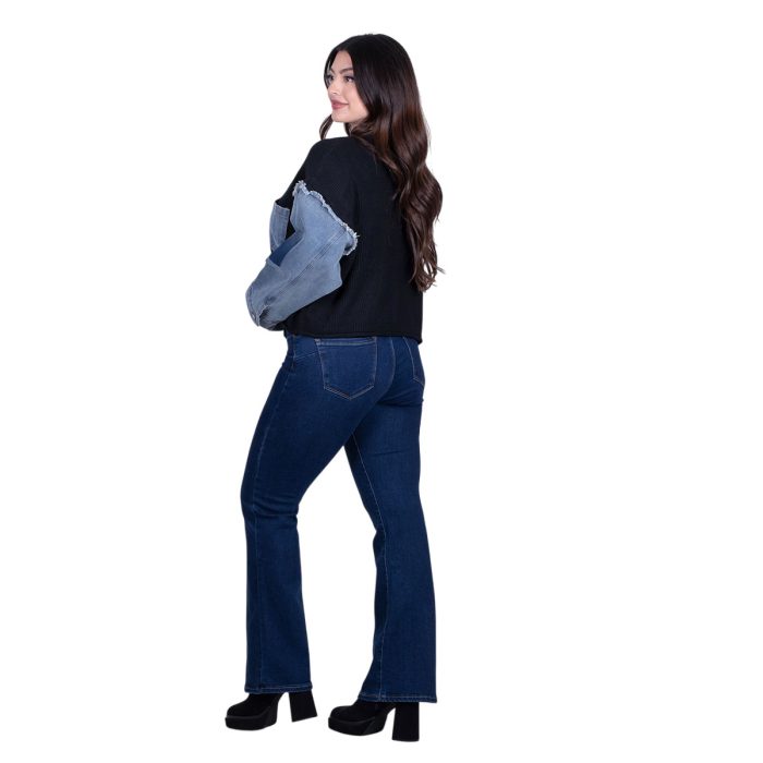 Fairyland Moschato Μπλούζα Μαύρη Με Blue Jean Γυναικεία Casual Φαρδιά Νεανική All Day Free Size - FM-43077 - Image 8