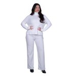 Gomore Μπλούζα Λευκή Γυναικεία Πλεκτή Με Ζιβάγκο Ασύμμετρη All Day Free Size - GM-56232-W - Image 5