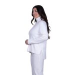 Gomore Μπλούζα Λευκή Γυναικεία Πλεκτή Με Ζιβάγκο Ασύμμετρη All Day Free Size - GM-56232-W - Image 3