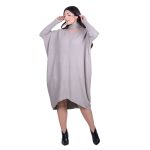 Platinum Φόρεμα Μόκα Γυναικείο Casual Φαρδύ Midi Σετ Με Κασκόλ All Day Free Size - IT-036-42-BG - Image 3