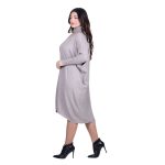 Platinum Φόρεμα Μόκα Γυναικείο Casual Φαρδύ Midi Σετ Με Κασκόλ All Day Free Size - IT-036-42-BG - Image 2