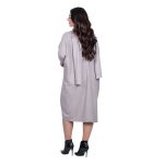 Platinum Φόρεμα Μόκα Γυναικείο Casual Φαρδύ Midi Σετ Με Κασκόλ All Day Free Size - IT-036-42-BG - Image 4