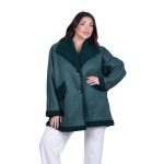 Platinum Γυναικείο Πράσινο Ημίπαλτο Μουτόν Γυναικείο Με Γούνα Casual All Day Free Size - IT-06079-GR