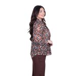 Platinum Πουκάμισο Καφέ Γυναικείο Με Γεωμετρικά Χρωματιστά Σχέδια Mακρυμάνικο All Day Free Size - IT-1322-BR - Image 3