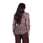 Platinum Πουκάμισο Καφέ Γυναικείο Με Γεωμετρικά Χρωματιστά Σχέδια Mακρυμάνικο All Day Free Size - IT-1322-BR - Image 4