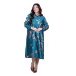 Platinum Φόρεμα Πετρόλ Γυναικείο Floral Print Με Κουμπιά All Day Free Size - IT-195-GU