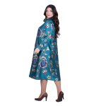 Platinum Φόρεμα Πετρόλ Γυναικείο Floral Print Με Κουμπιά All Day Free Size - IT-195-GU - Image 2