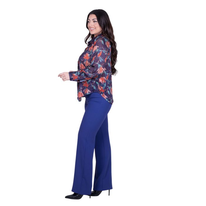 Platinum Πουκάμισο Μωβ Με Χρωματιστά Floral  Γυναικείο Mακρυμάνικο All Day Free Size - IT-250-GU-V - Image 8