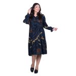 Platinum Φόρεμα Πετρολ Με Animal Print Σχέδια Γυναικείο Νεανικό Εβαζέ All Day Free Size - IT-258-GU-RR