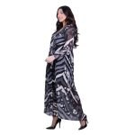 Platinum Φόρεμα Ασπρόμαυρο Με Animal Print Σχέδιο Γυναικείο Πλισέ Ριχτό All Day Free Size - IT-261-GU-BC - Image 3