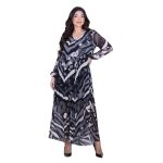 Platinum Φόρεμα Ασπρόμαυρο Με Animal Print Σχέδιο Γυναικείο Πλισέ Ριχτό All Day Free Size - IT-261-GU-BC