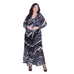 Platinum Φόρεμα Ασπρόμαυρο Με Animal Print Σχέδιο Γυναικείο Πλισέ Ριχτό All Day Free Size - IT-261-GU-BC - Image 2