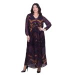 Platinum Φόρεμα Μωβ Με Animal Print Σχέδιο Γυναικείο Πλισέ Ριχτό All Day Free Size - IT-261-GU-PR - Image 2