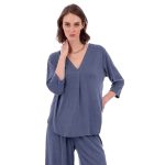 Platinum Σετ Παντελόνα - Μπλούζα Γαλάζιο Γυναικεία Φαρδύ Casual All Day Free Size - IT-273-B - Image 2