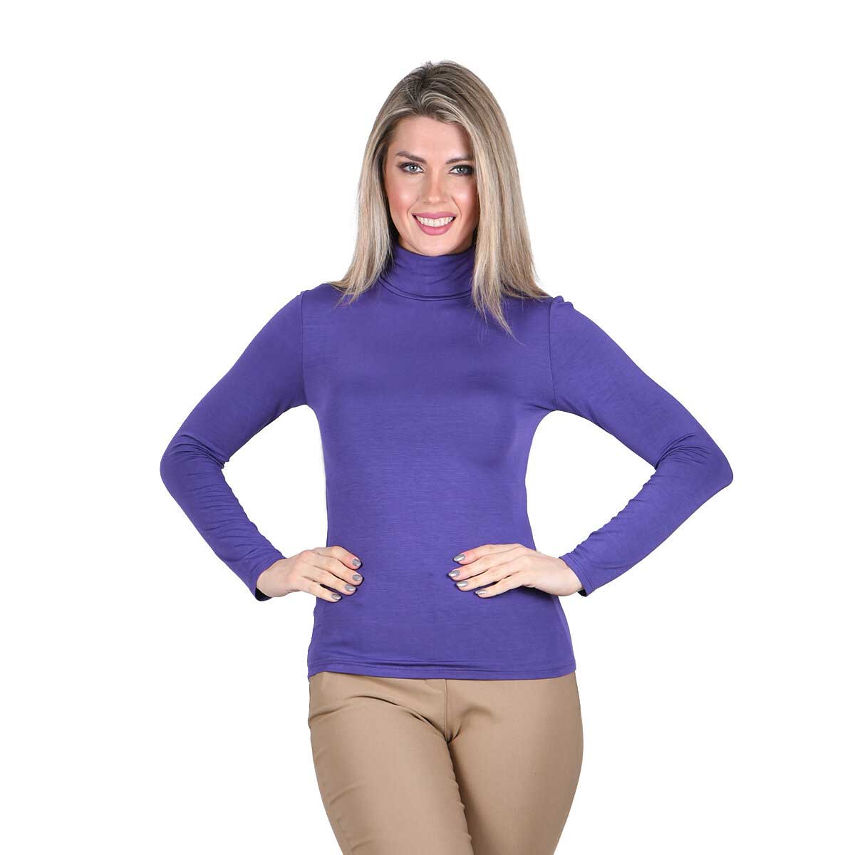 Platinum Μπλούζα Μωβ Γυναικεία Με Ζιβάγκο Λεπτή Casual All Day Free Size - IT-2835-PR