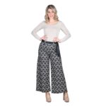 Platinum Παντελόνι Ασπρόμαυρο Γυναικείο Με Ζώνη All Day Free Size - IT-3967-BW