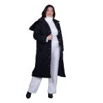 Platinum Μπουφάν Μαύρο Γυναικείο Με Κουκούλα Casual Midi All Day - IT-525 - Image 3