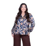 Platinum Πουκάμισο Μπλε Με Animal Print Σχέδιο Γυναικείο Mακρυμάνικο All Day Free Size - IT-5268-5 - Image 2