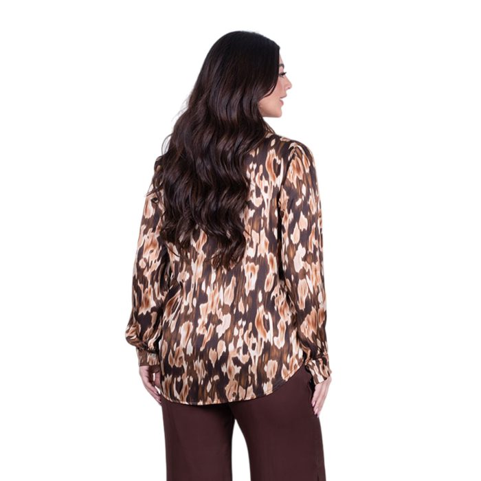 Platinum Πουκάμισο Γήινο Με Animal Print Γυναικείο Mακρυμάνικο All Day Free Size – 5268-1 - Image 3