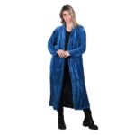 Platinum Παλτό Μπλε Ρουά Γυναικείο Βελουτέ Double Face Casual All Day Free Size - IT-68-GU