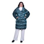 Platinum Μπουφάν Πετρολ Γυναικείο Μεταλλιζέ Casual Midi All Day - IT-8175-PR