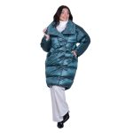 Platinum Μπουφάν Πετρολ Γυναικείο Μεταλλιζέ Casual Midi All Day - IT-8175-PR - Image 2