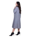 Platinum Φόρεμα Γκρι Γυναικείο Πλεκτό Casual Εβαζέ Ασύμμετρο All Day Free Size - IT-8422-GR - Image 3